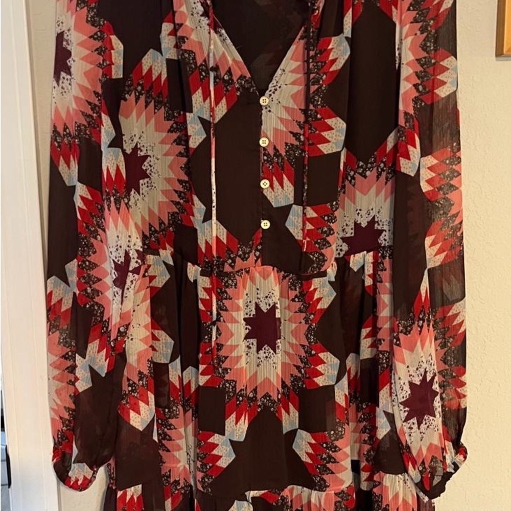 LOFT Multicolor Sheer Dress